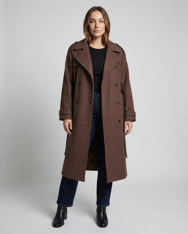 Bequemer Oversized Wollmantel Damen