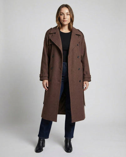 Bequemer Oversized Wollmantel Damen