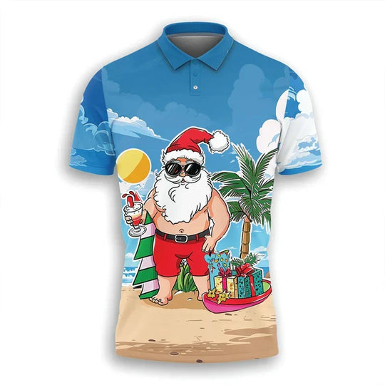 Nord Taschen | Santa Claus Polo Shirt - Stylisches Herren-Polohemd mit festlichem Design und bequemer Passform