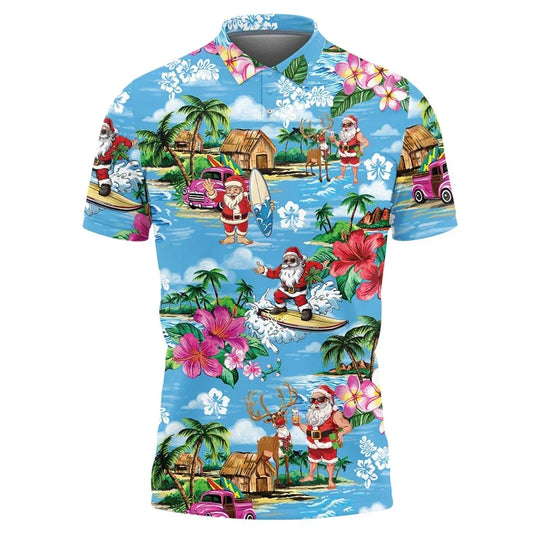 Nord Taschen | Santa Claus Polo Shirt - Stylisches Herren-Polohemd mit festlichem Design und bequemer Passform