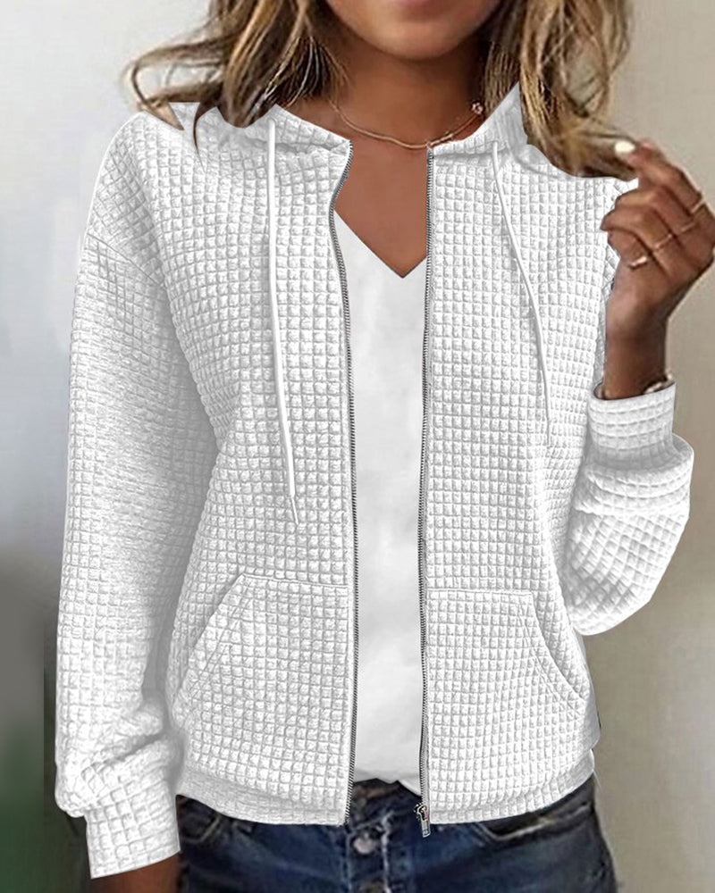 Damen-Cardigan mit Kapuze und Reißverschluss