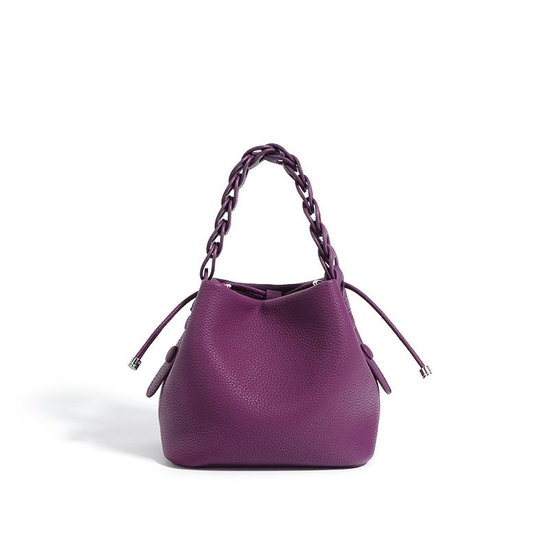 Nord Taschen | Damen Mini-Eimer Tasche mit geflochtenem Oberhandgriff