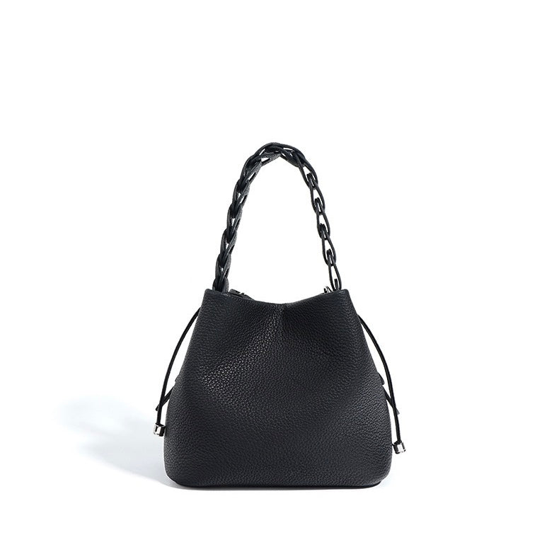 Nord Taschen | Damen Mini-Eimer Tasche mit geflochtenem Oberhandgriff