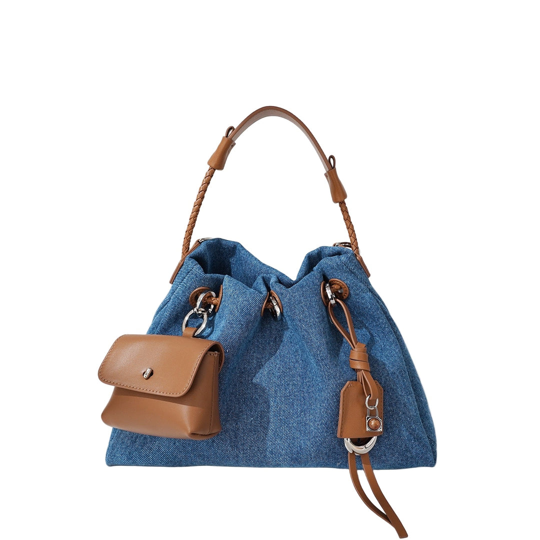 Nord Taschen | Damen Bucket Bag mit Kordelzug, Schultertasche mit Mini-Tasche & Crossbody-Trageriemen