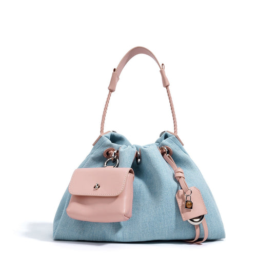 Nord Taschen | Damen Bucket Bag mit Kordelzug, Schultertasche mit Mini-Tasche & Crossbody-Trageriemen