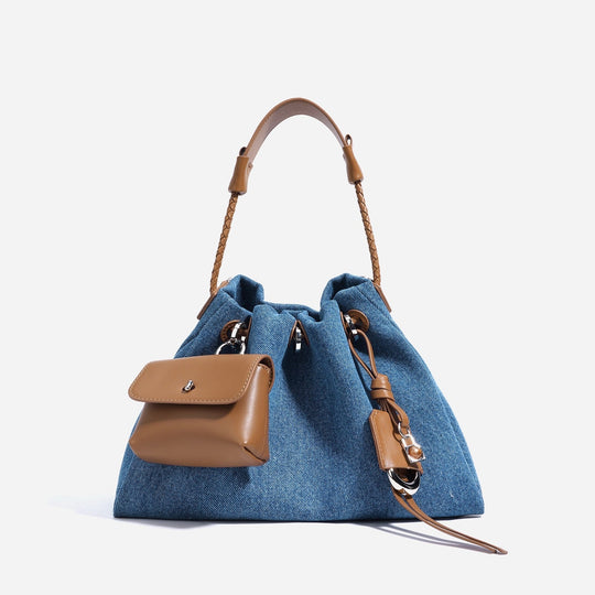 Nord Taschen | Damen Bucket Bag mit Kordelzug, Schultertasche mit Mini-Tasche & Crossbody-Trageriemen