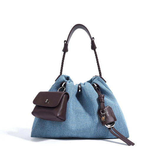 Nord Taschen | Damen Bucket Bag mit Kordelzug, Schultertasche mit Mini-Tasche & Crossbody-Trageriemen