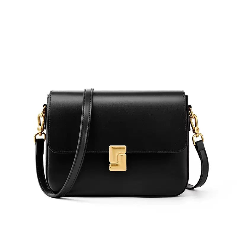 Nord Taschen | Damen Schultertasche mit goldener Drehverschluss-Schließe