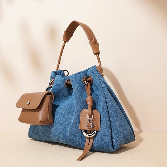 Nord Taschen | Damen Bucket Bag mit Kordelzug, Schultertasche mit Mini-Tasche & Crossbody-Trageriemen
