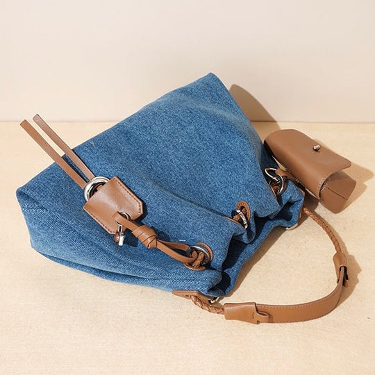 Nord Taschen | Damen Bucket Bag mit Kordelzug, Schultertasche mit Mini-Tasche & Crossbody-Trageriemen