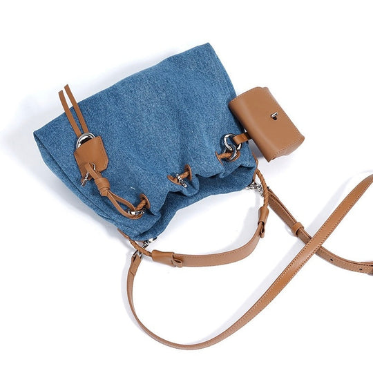 Nord Taschen | Damen Bucket Bag mit Kordelzug, Schultertasche mit Mini-Tasche & Crossbody-Trageriemen