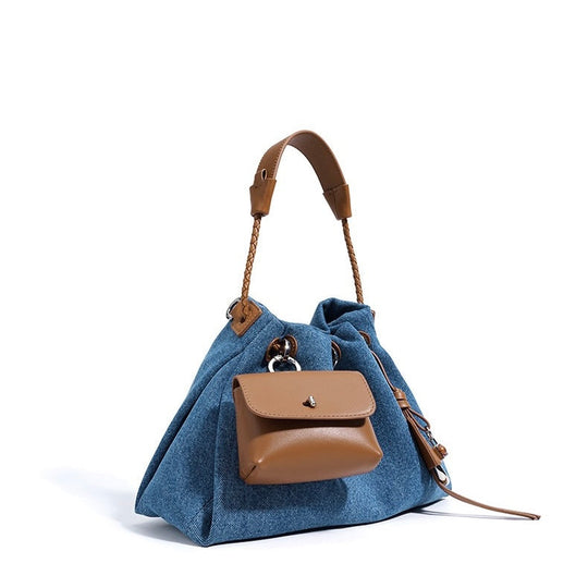 Nord Taschen | Damen Bucket Bag mit Kordelzug, Schultertasche mit Mini-Tasche & Crossbody-Trageriemen