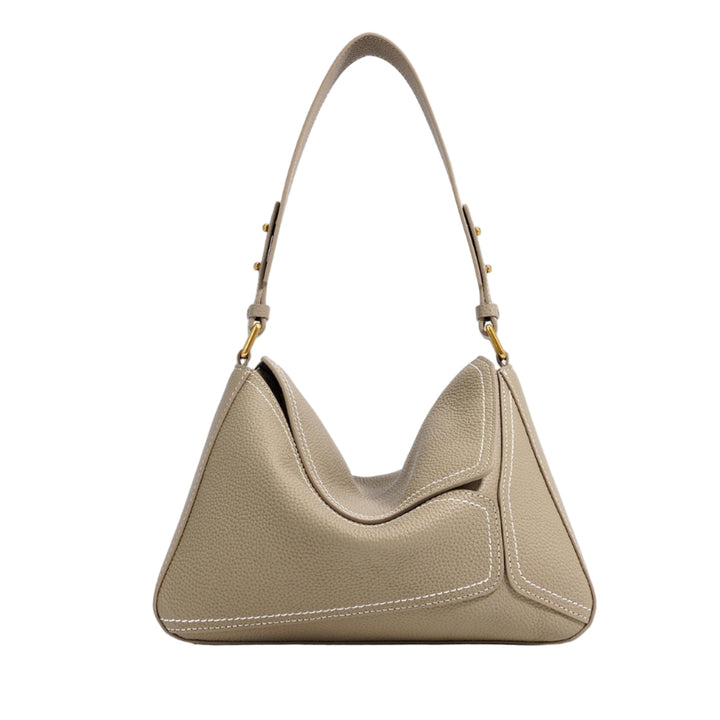Nord Taschen | Damen Leder Schultertasche mit geometrischem, gepaneltem Klappdetail