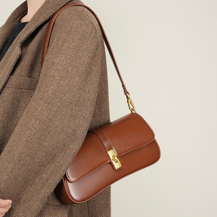 Nord Taschen | Damen Baguette Tasche mit goldener Drehverschluss