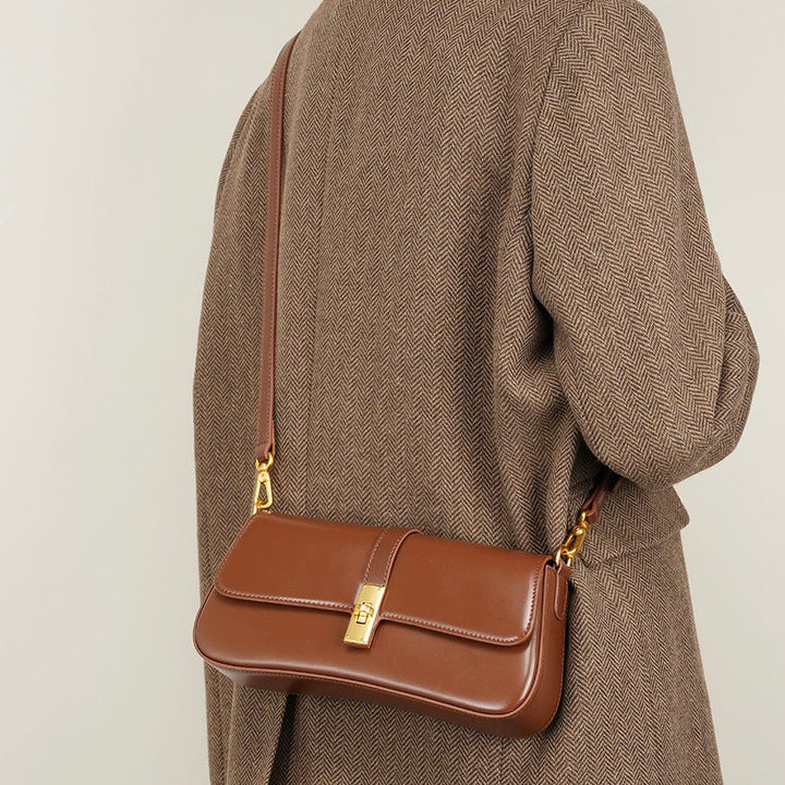 Nord Taschen | Damen Baguette Tasche mit goldener Drehverschluss
