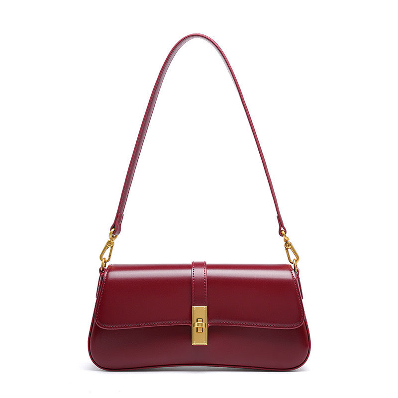 Nord Taschen | Damen Baguette Tasche mit goldener Drehverschluss