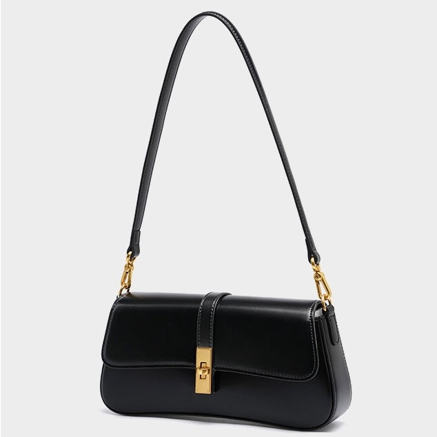 Nord Taschen | Damen Baguette Tasche mit goldener Drehverschluss