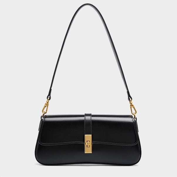 Nord Taschen | Damen Baguette Tasche mit goldener Drehverschluss
