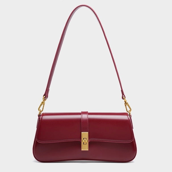 Nord Taschen | Damen Baguette Tasche mit goldener Drehverschluss