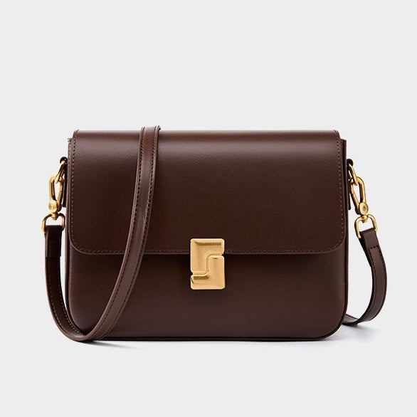 Nord Taschen | Damen Schultertasche mit goldener Drehverschluss-Schließe