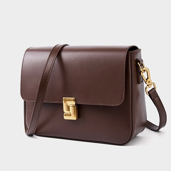 Nord Taschen | Damen Schultertasche mit goldener Drehverschluss-Schließe