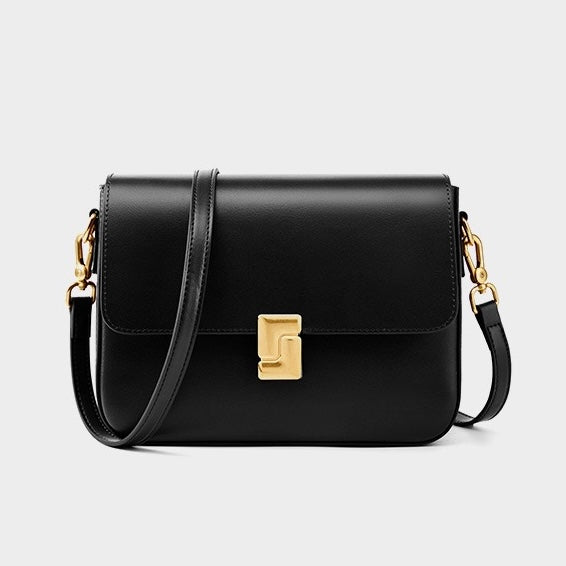 Nord Taschen | Damen Schultertasche mit goldener Drehverschluss-Schließe