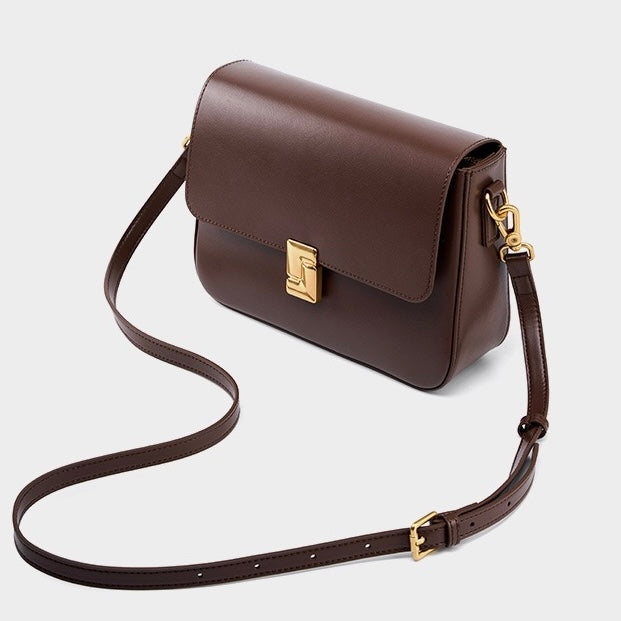 Nord Taschen | Damen Schultertasche mit goldener Drehverschluss-Schließe