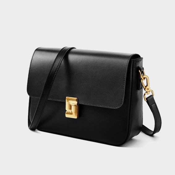 Nord Taschen | Damen Schultertasche mit goldener Drehverschluss-Schließe