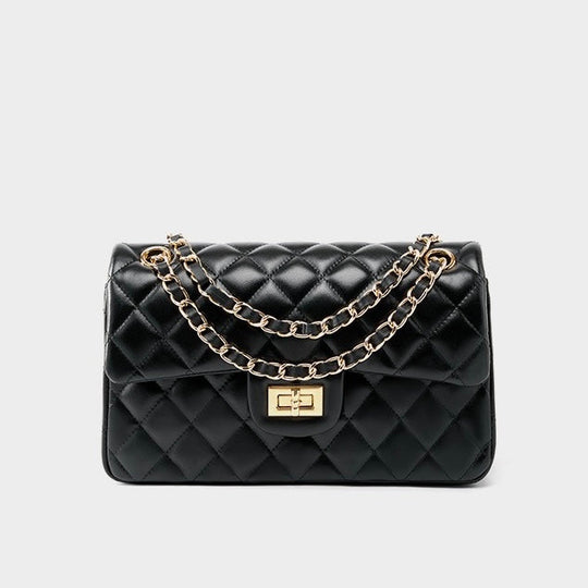 Nord Taschen | Gepolsterte Ketten-Crossbody-Tasche, klassische Schultertasche mit Drehverschluss
