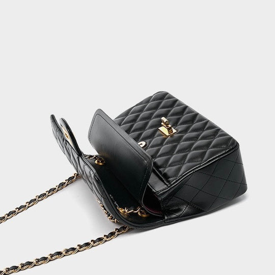 Nord Taschen | Gepolsterte Ketten-Crossbody-Tasche, klassische Schultertasche mit Drehverschluss