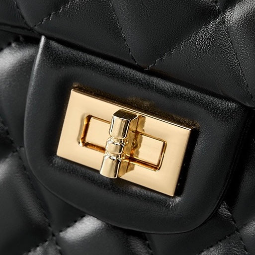 Nord Taschen | Gepolsterte Ketten-Crossbody-Tasche, klassische Schultertasche mit Drehverschluss