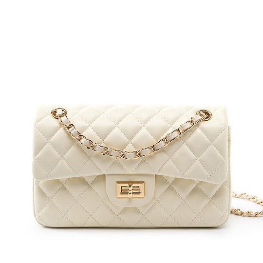 Nord Taschen | Gepolsterte Ketten-Crossbody-Tasche, klassische Schultertasche mit Drehverschluss