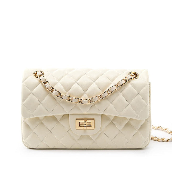 Nord Taschen | Gepolsterte Ketten-Crossbody-Tasche, klassische Schultertasche mit Drehverschluss