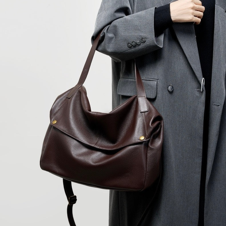 Nord Taschen | Große Leder Hobo-Tasche, Übergroße Schultertasche für Damen mit Umhängegurt und Fronttasche