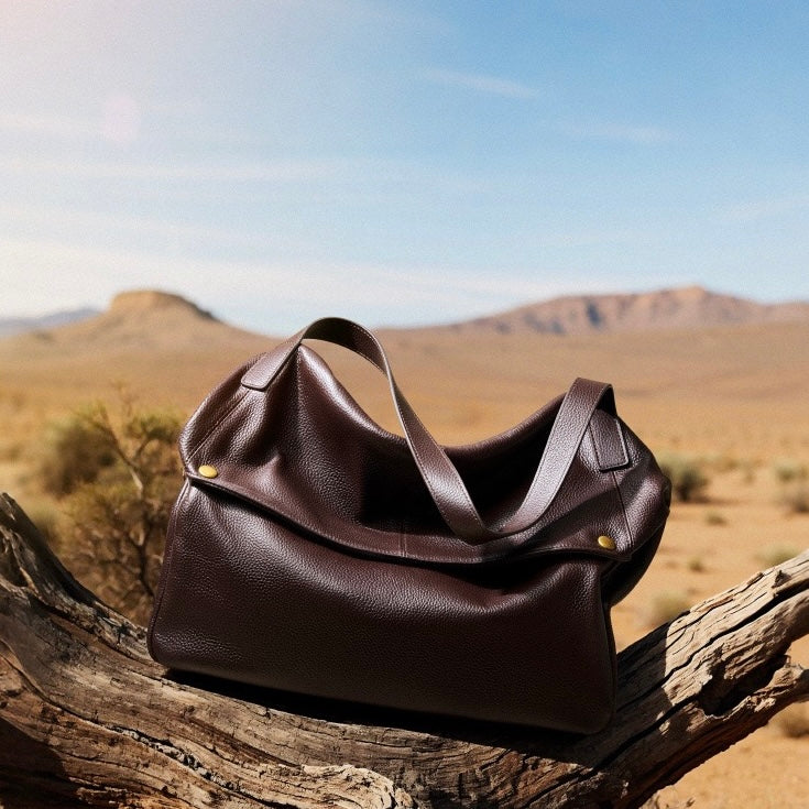 Nord Taschen | Große Leder Hobo-Tasche, Übergroße Schultertasche für Damen mit Umhängegurt und Fronttasche