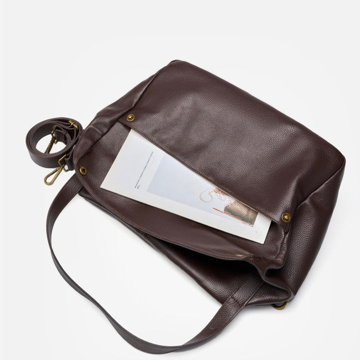 Nord Taschen | Große Leder Hobo-Tasche, Übergroße Schultertasche für Damen mit Umhängegurt und Fronttasche