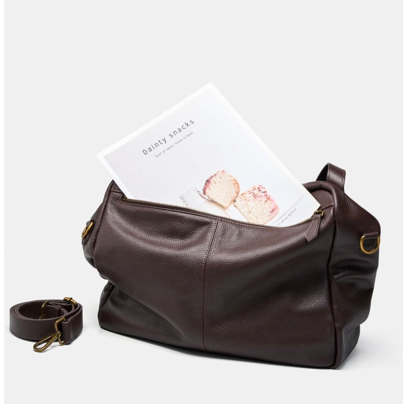 Nord Taschen | Große Leder Hobo-Tasche, Übergroße Schultertasche für Damen mit Umhängegurt und Fronttasche