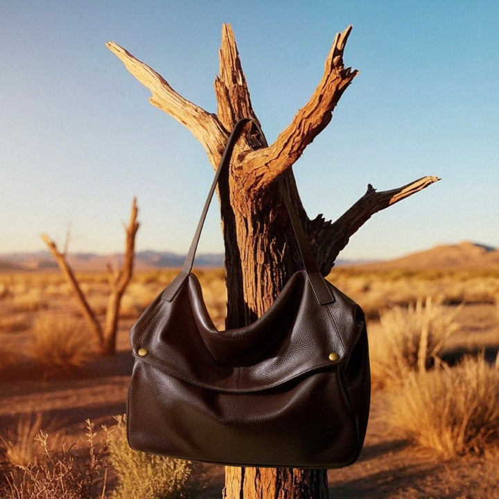 Nord Taschen | Große Leder Hobo-Tasche, Übergroße Schultertasche für Damen mit Umhängegurt und Fronttasche