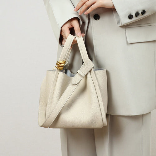 Nord Taschen | Damen Bucket Bag Kleine Schultertasche mit Goldring-Detail & Innenbeutel