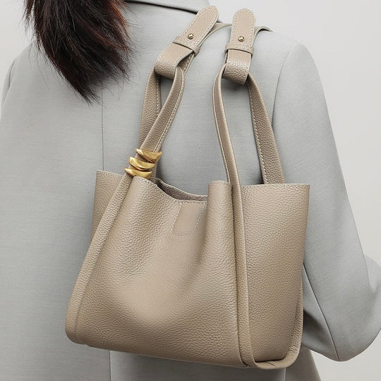 Nord Taschen | Damen Bucket Bag Kleine Schultertasche mit Goldring-Detail & Innenbeutel