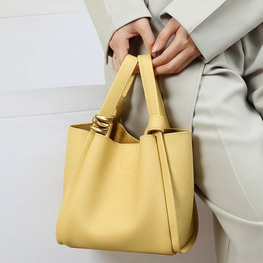 Nord Taschen | Damen Bucket Bag Kleine Schultertasche mit Goldring-Detail & Innenbeutel