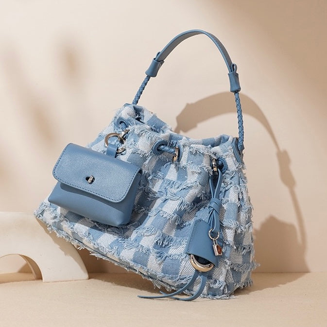 Nord Taschen | Fransen Bucket Bag mit abnehmbarem Mini Beutel