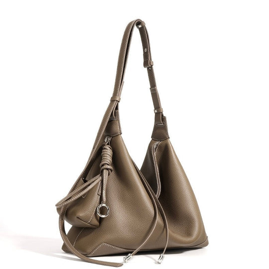 Nord Taschen | Damen Leder Hobo Tasche mit geknotetem Riemen & Quasten Detail