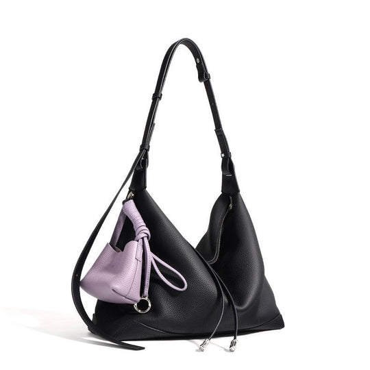 Nord Taschen | Damen Leder Hobo Tasche mit geknotetem Riemen & Quasten Detail