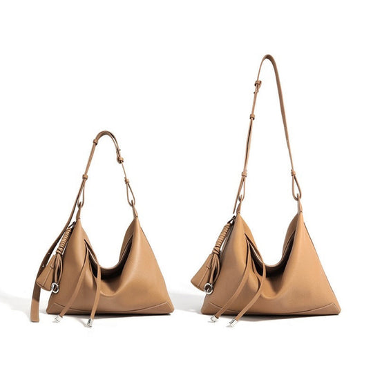 Nord Taschen | Damen Leder Hobo Tasche mit geknotetem Riemen & Quasten Detail
