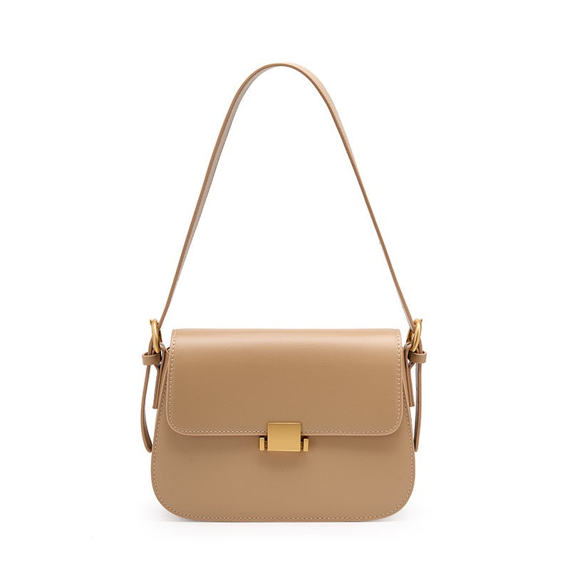 Nord Taschen | Strukturierte Schultertasche mit goldfarbener Schlossöffnung
