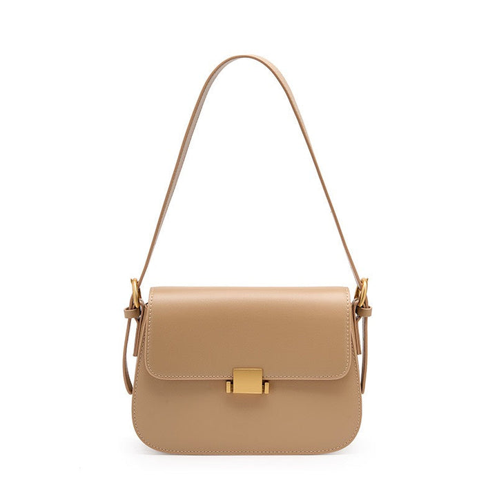 Nord Taschen | Strukturierte Schultertasche mit goldfarbener Schlossöffnung