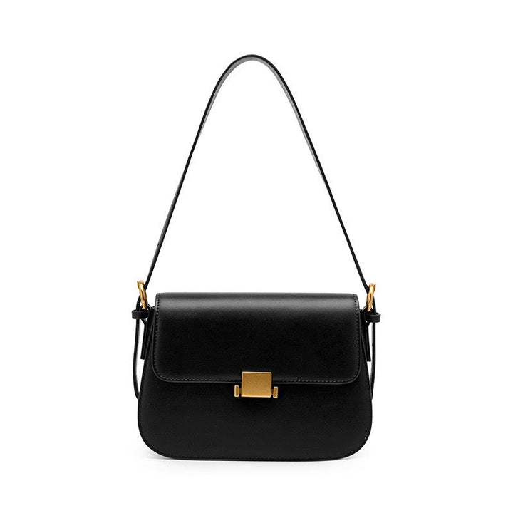 Nord Taschen | Strukturierte Schultertasche mit goldfarbener Schlossöffnung