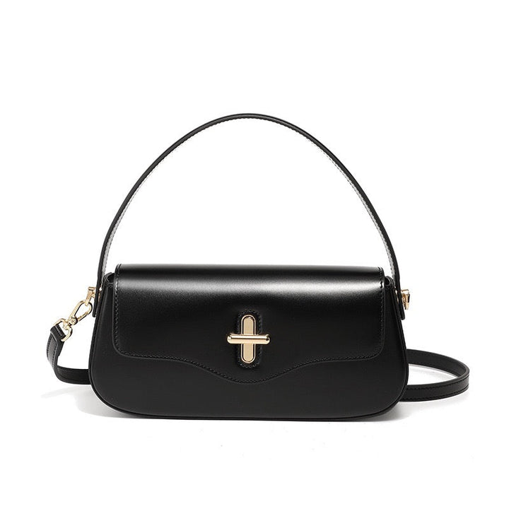 Nord Taschen | Schultertasche mit goldenem Drehverschluss und Crossbody-Tragegurt