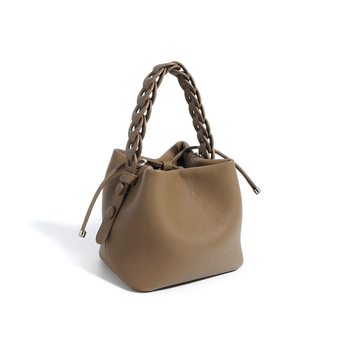 Nord Taschen | Damen Mini-Eimer Tasche mit geflochtenem Oberhandgriff